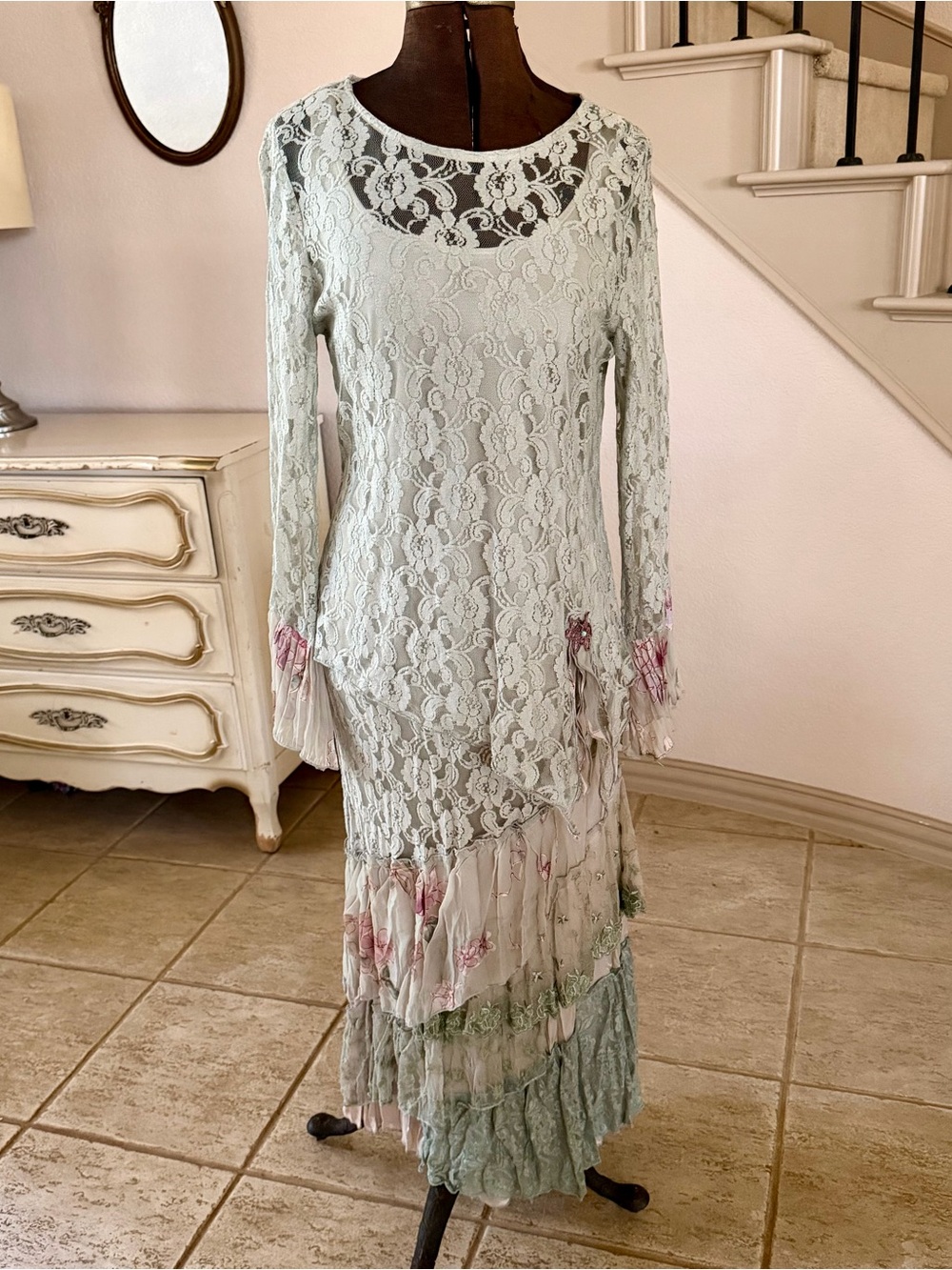 Vintage Spencer Alexis Women’s Size 6 Whimsy Artsy 3 Piece Set Shabby Chic Grey